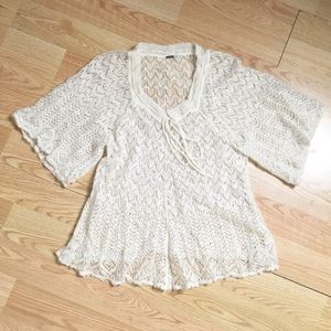 Free People - Eyelet Thin Knot Sweater Scoop